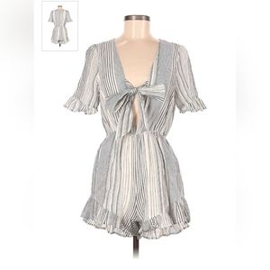 Lucca stripped romper keyhole tie front size medium
